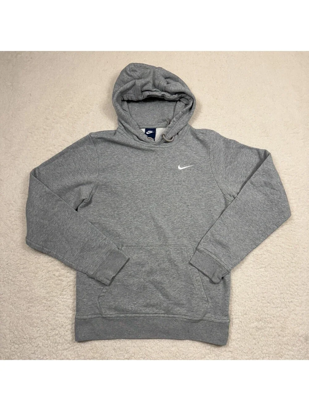 Nike Gray Hoodie Embroidered Swoosh Men's Size Small Blue Tag 2015